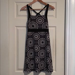 Black and White Patterned Yoga/Performance Dress